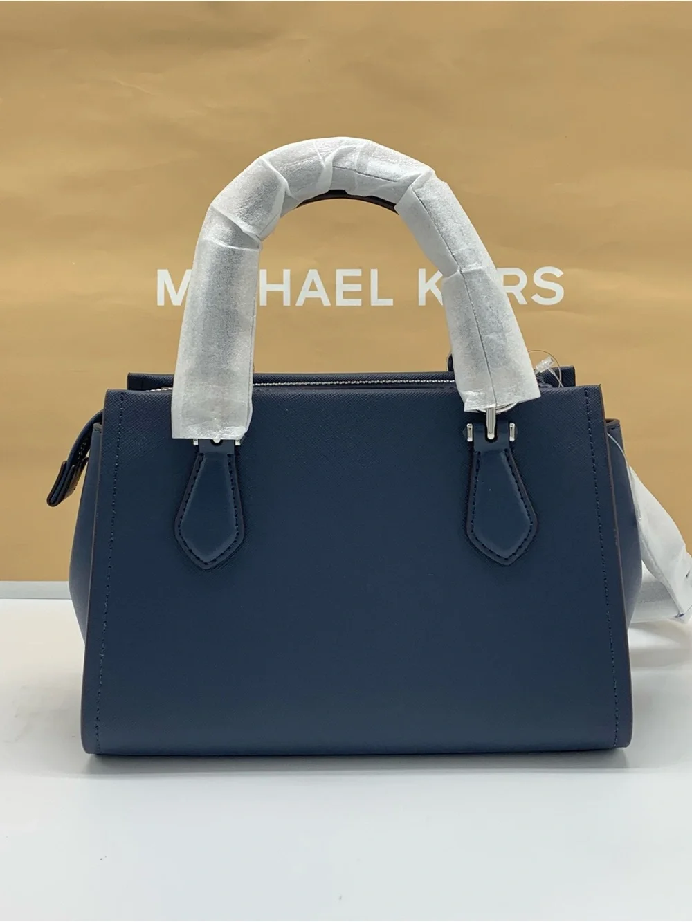 Michael Kors Marilyn Navy Floral Applique Satchel - Picture 7 of 15